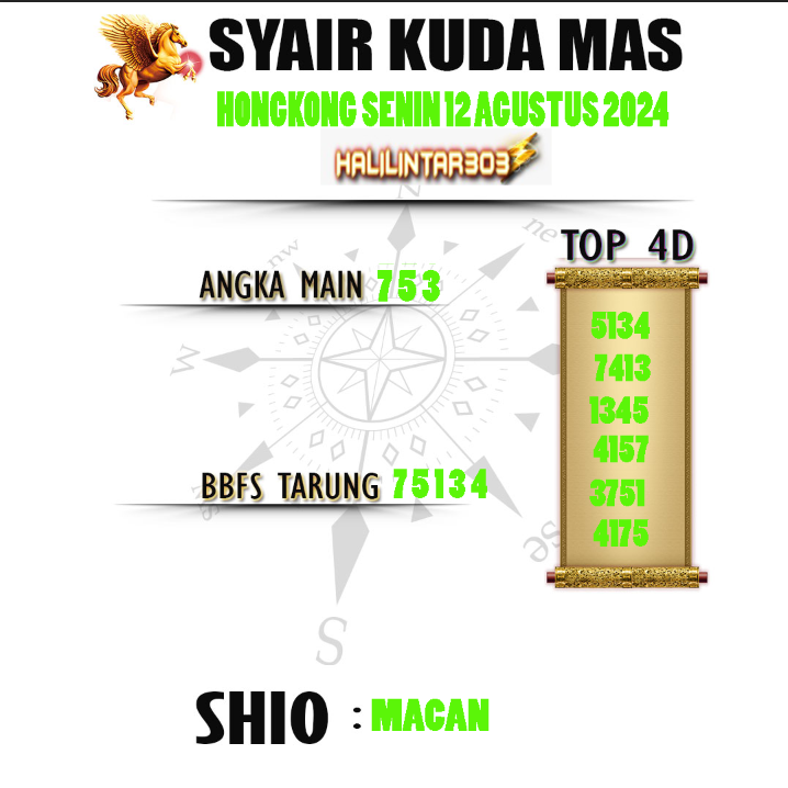 SYAIR HONGKONG 12 AGUSTUS ( SENIN ) 2024